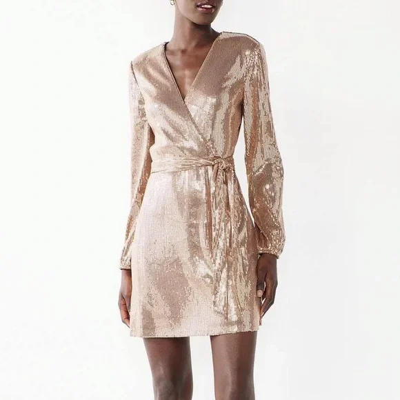 Nine West | Dresses | Cara Santana X Nine West Sequin Wrap Dress | Poshmark